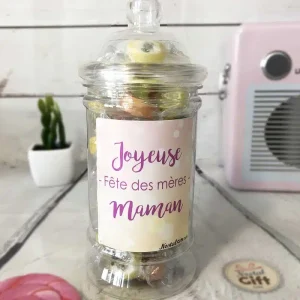 Bonbonnière maman – Bonbon rock Fruit x40 “Joyeuse fête des mères”