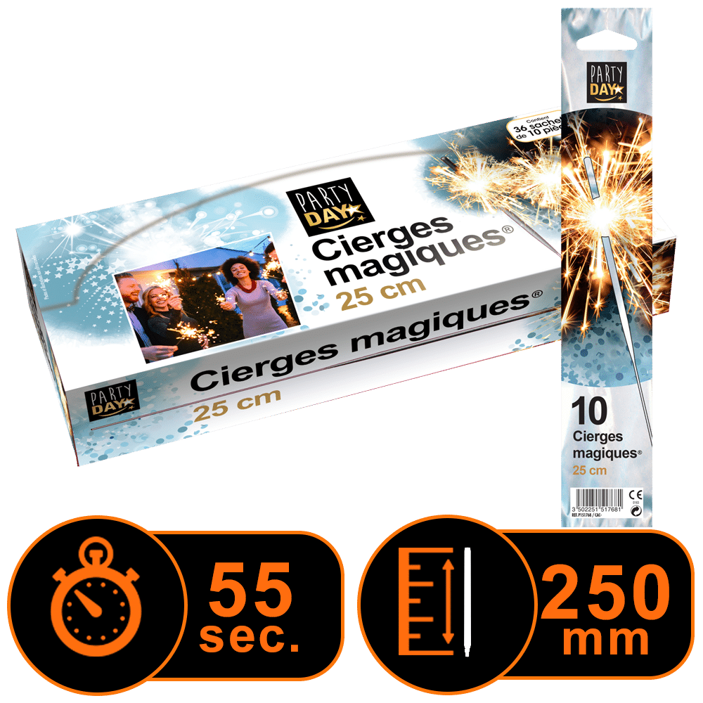 Boite de 36 sachets de cierges magique 25cm – Image 2